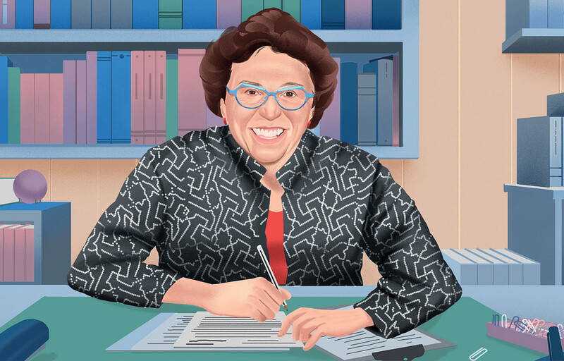 Illustration of former Columbia University Press director Jennifer Crewe