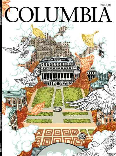 Fall 2022 cover of Columbia Magazine with illustration by Yuko Shimizu 