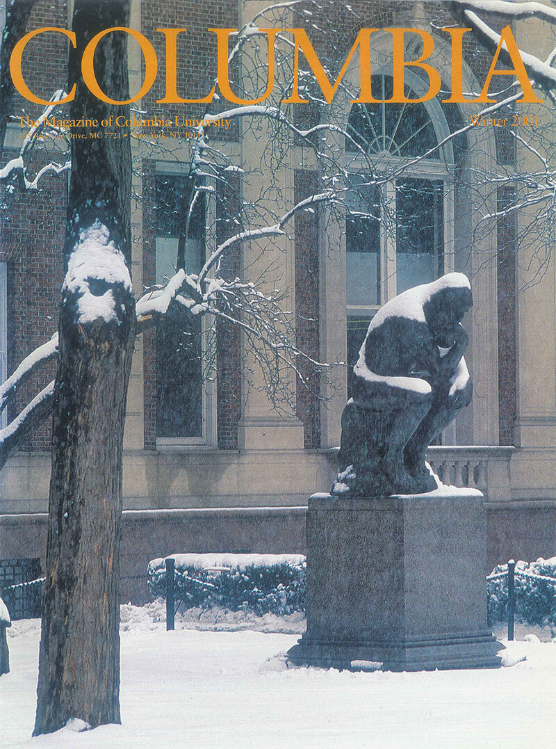 Winter 2001 cover of Columbia Magazine featuring Thinker statue 