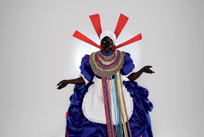 Artwork by South African artist Mary Sibande at the Leroy Neiman Douglas Gallery at Columbia University