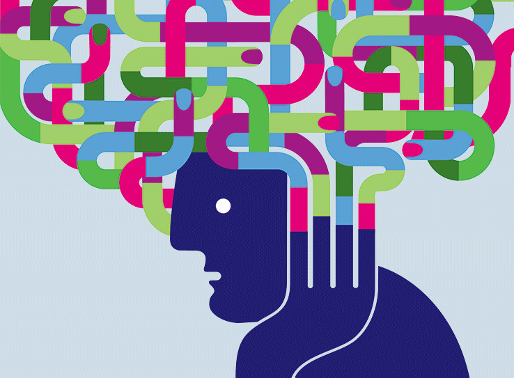 Illustration of person with a brain full of secrets