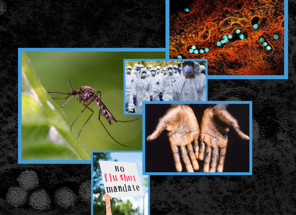 Collage of Virus-related images