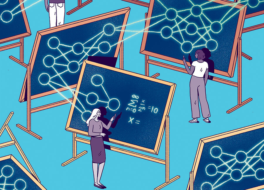 Illustration by Josie Norton depicting AI in the classroom
