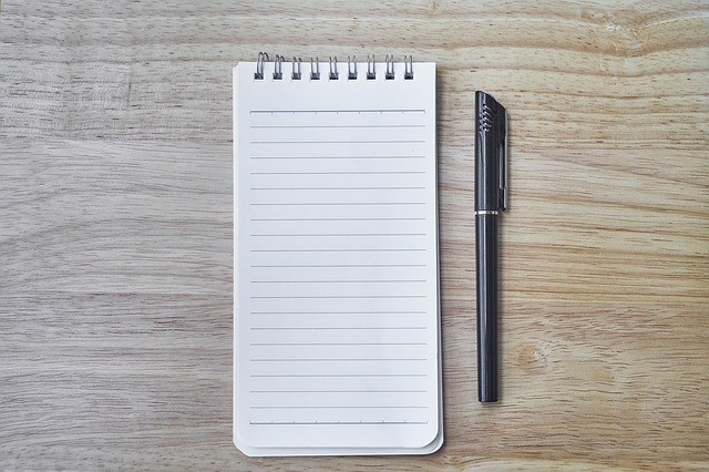 Notebook and pen