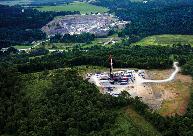 A natural-gas drilling site in northeastern Pennsylvania