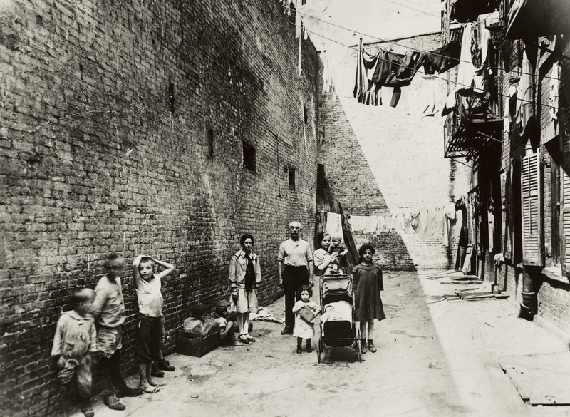 "Family in Airshaft" by Jessie Tarbox Beals, circa 1915.