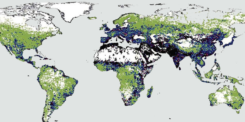 Map of world water supplies