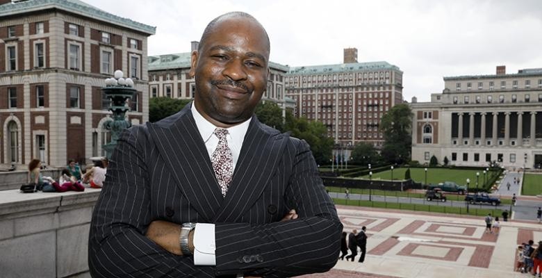 Fredrick Harris on Columbia campus photographed by John Pinderhughes