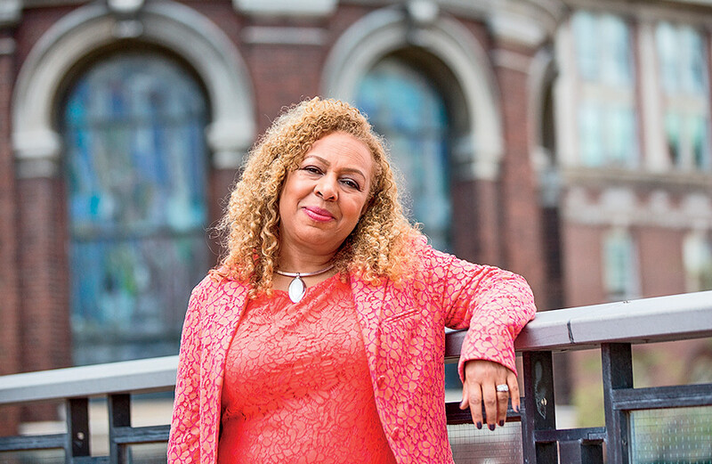 Columbia art-history professor Kellie Jones standing in front of St. Paul's Chapel