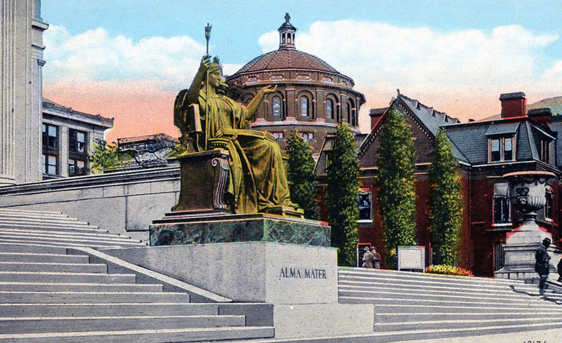Columbia Alma Mater statue outside Low Library, Columbia University