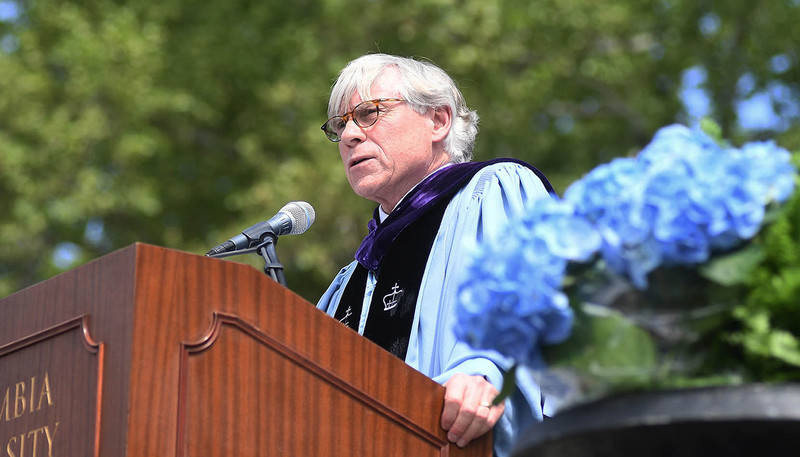 Columbia University president Lee C. Bollinger speaking at 2022 Commencement