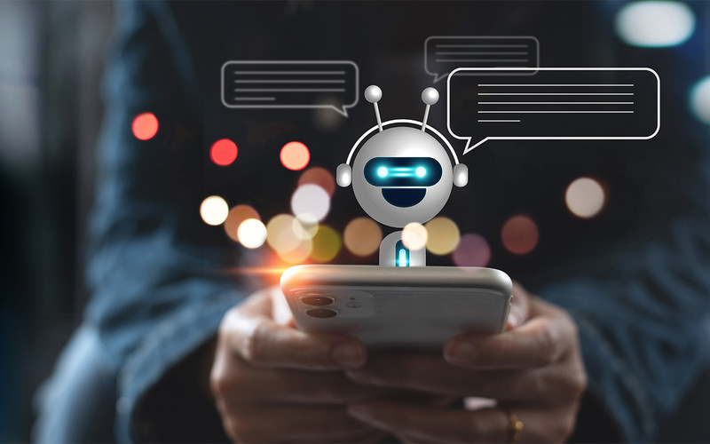 Person using AI chatbot