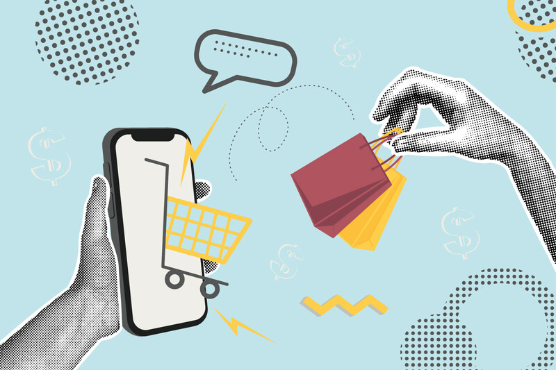 illustration of online shopping