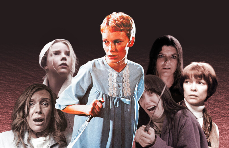 Collage of horror movie heroines