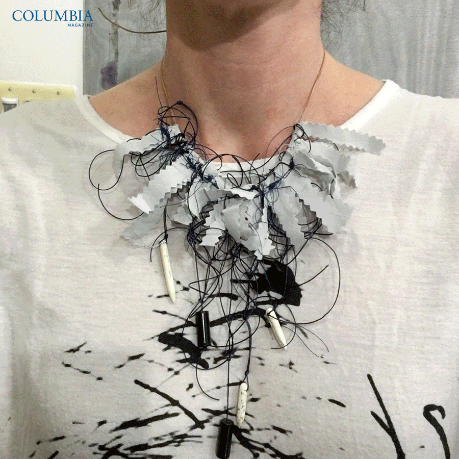 Roxana Alger Geffen wearing collars