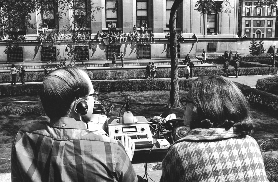 Photo of Columbia radio broadcasters in 1968