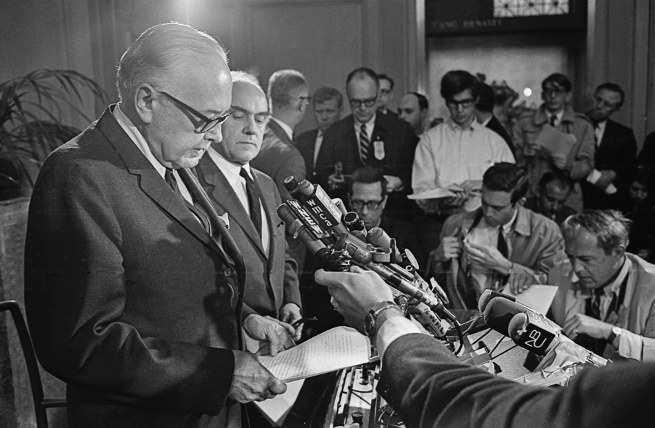 Photo of Grayson Kirk and David Truman in 1968