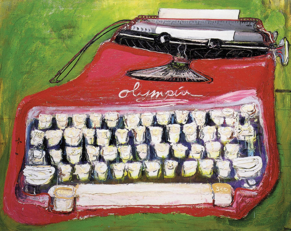 Painting: "Pink Olympia" by Sam Messer (Paul Auster's typewriter)