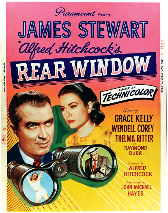 Vintage poster of "Rear Window" directed by Alfred Hitchcock
