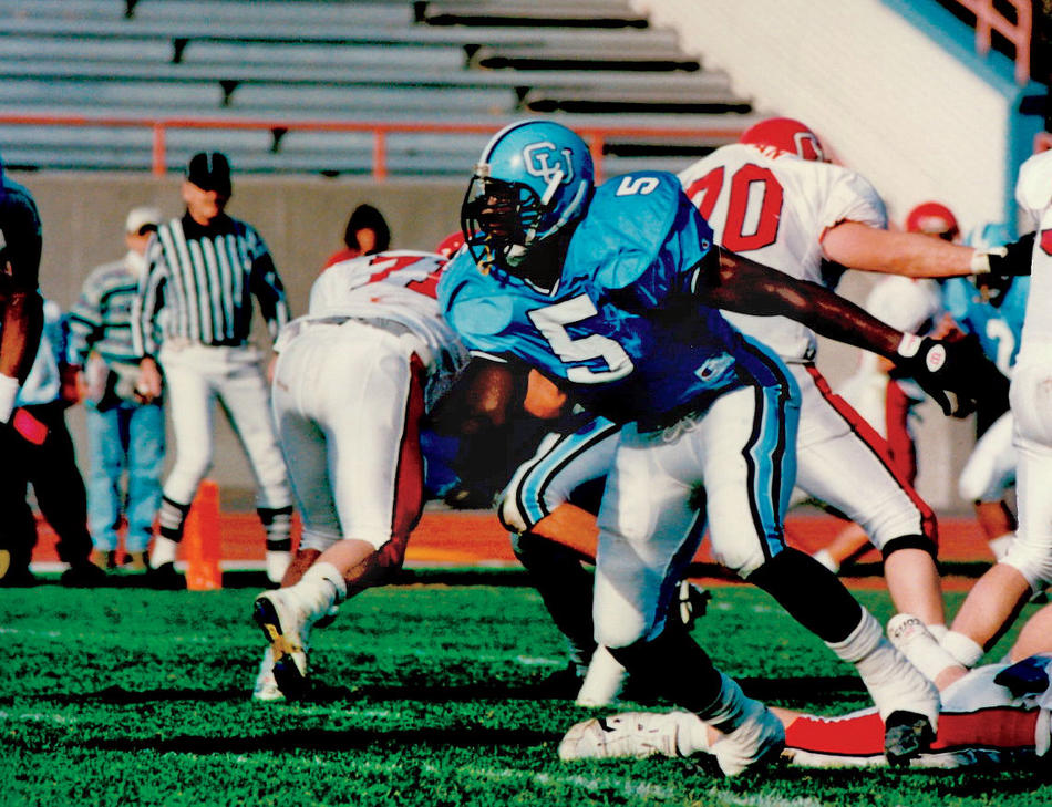Marcellus Wiley playing for the Columbia Lions in 1994
