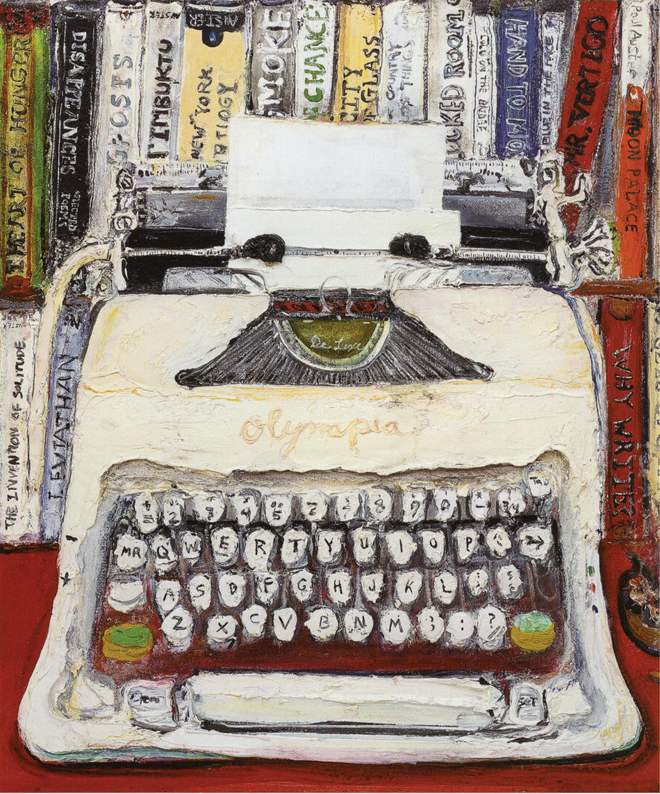 Painting: "The Whole Story" by Sam Messer (Paul Auster's typewriter)