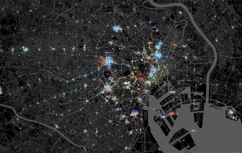 Data visualization of social media user activity in Tokyo