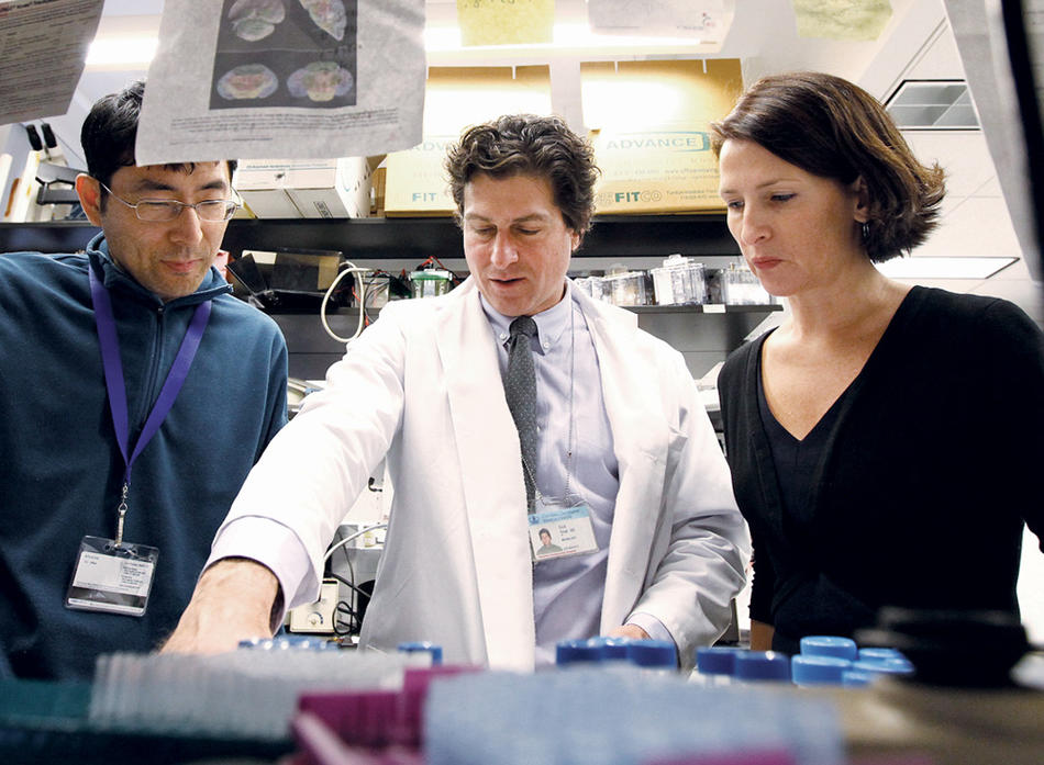 Karen Duff and fellow Columbia scientists Li Liu and Scott Small have shown how tau tangles spread throughout the Alzheimer's brain.