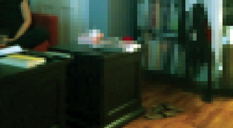 Pixelated photo of home interior