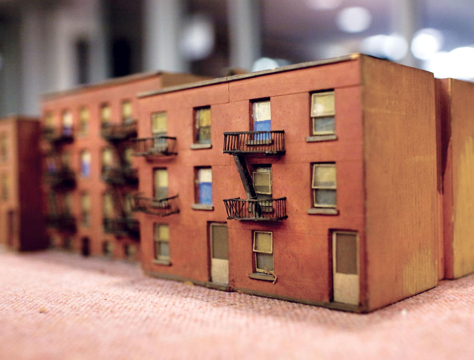 Miniature model of a Manhattan building from the "Old York Library" collection