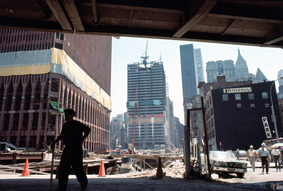 Construction of the World Trade Center in 1970