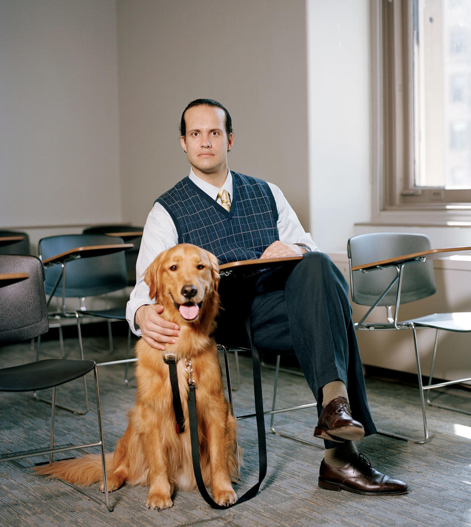 Former Army Captain Luis Carlos Montalvan, with his dog.