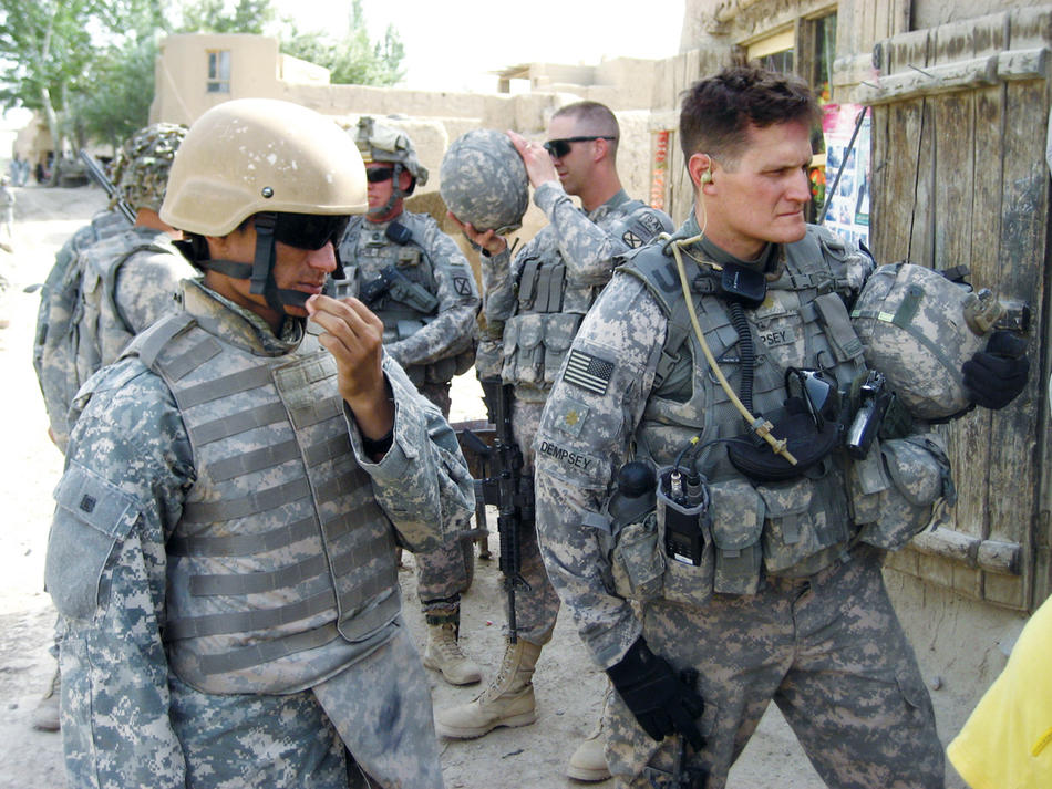 Jason Dempsey on patrol in Logar Province, Afghanistan, in August 2009