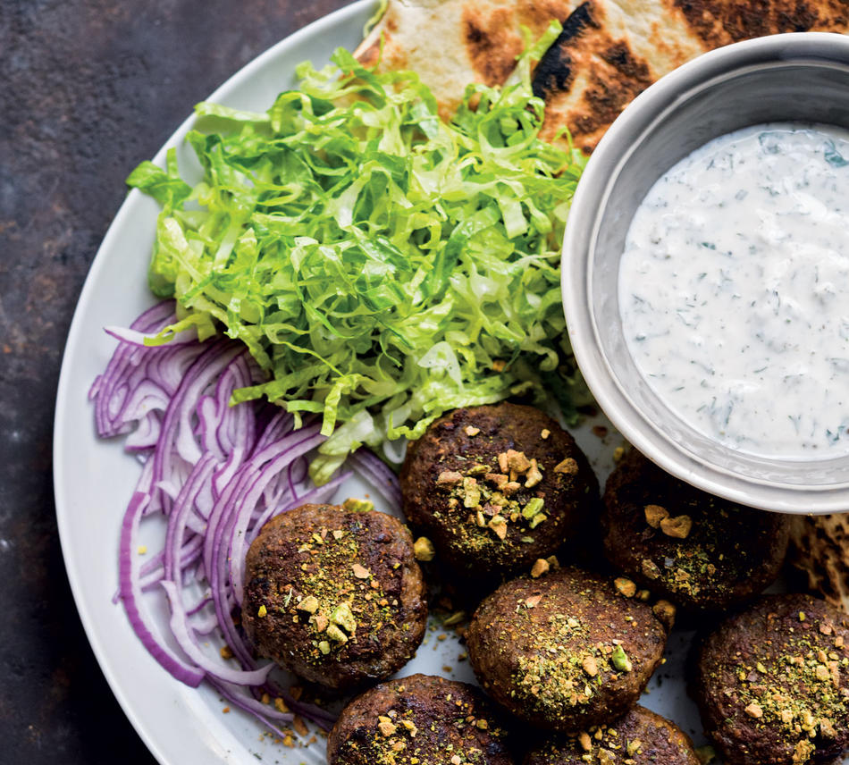 Pistachio-Mint Beef Kofta from Christopher Kimball