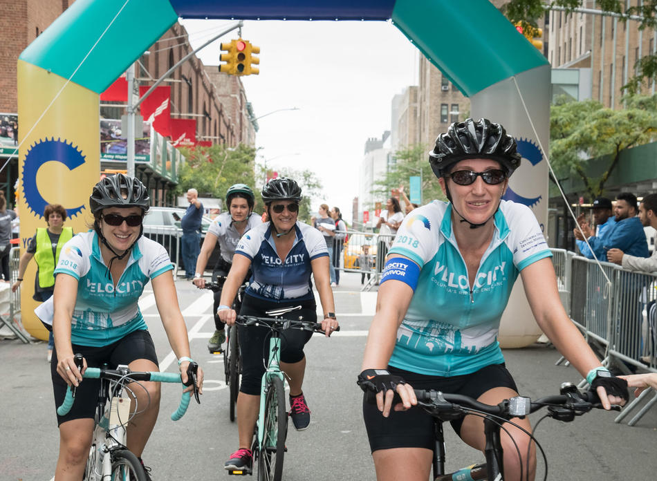 Cyclists at the Columbia University Irving Medical Center Velocity Ride Event