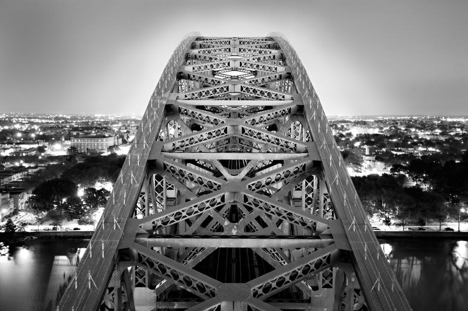 Photograph by Steve Duncan of the Hellgate Bridge, view toward Queens