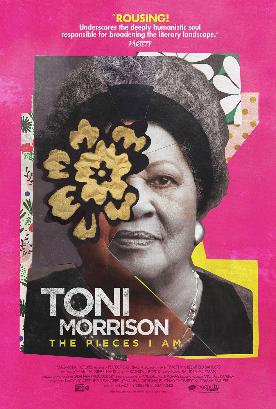 Poster of Magnolia Pictures' "Toni Morrison: The Pieces I Am" with art by Mickalene Thomas, photo by Timothy Greenfield-Sanders