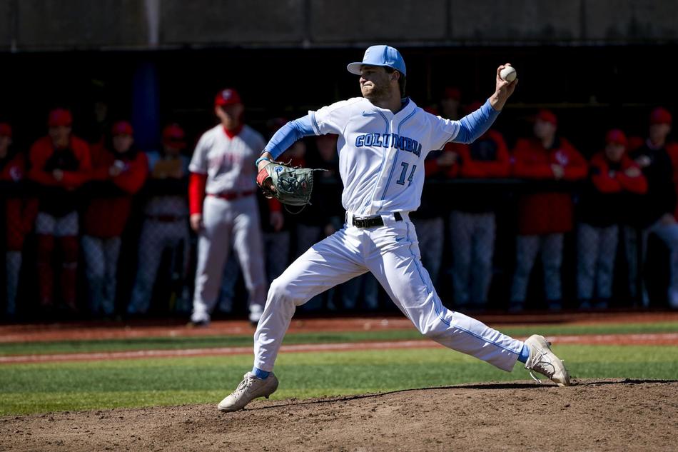 Josh Simpson playing baseball at Columbia