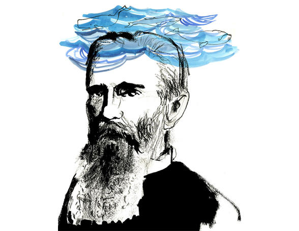 Illustration of Herman Melville by Audrey Hawkins