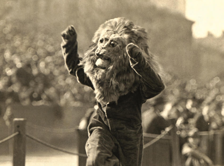 Roar-ee the Lion, Columbia University's mascot, in the 1920s