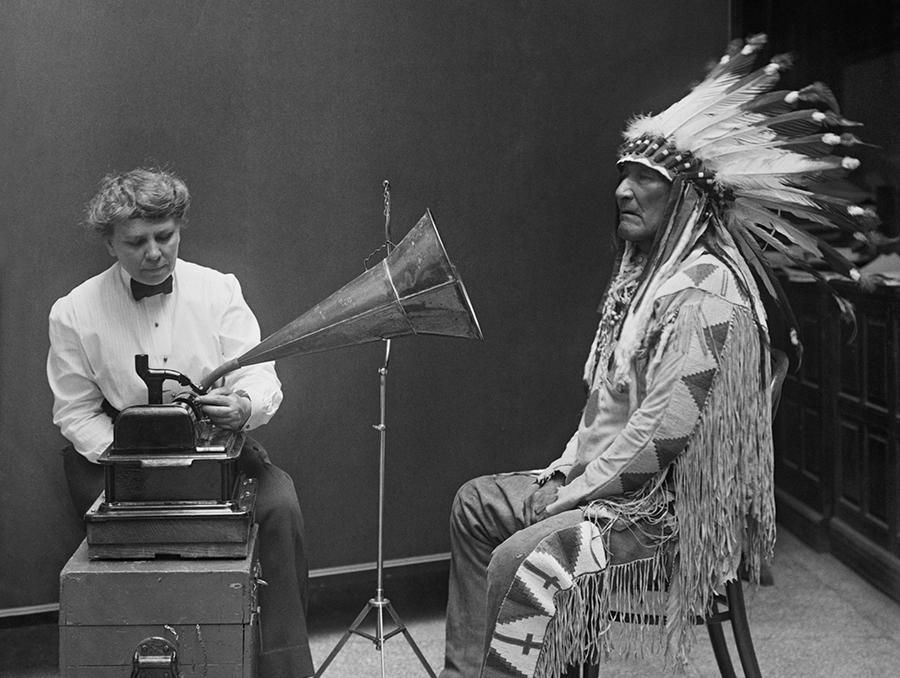Frances Densmore and Mountain Chief, a Blackfoot leader