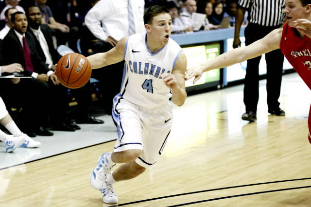 Survivor runner-up Dean Kowalski playing basketball at Columbia