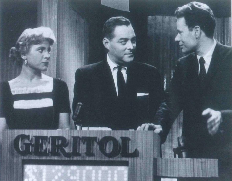 Charles Van Doren and Vivienne Nearing on the "Twenty One" quiz show in 1957