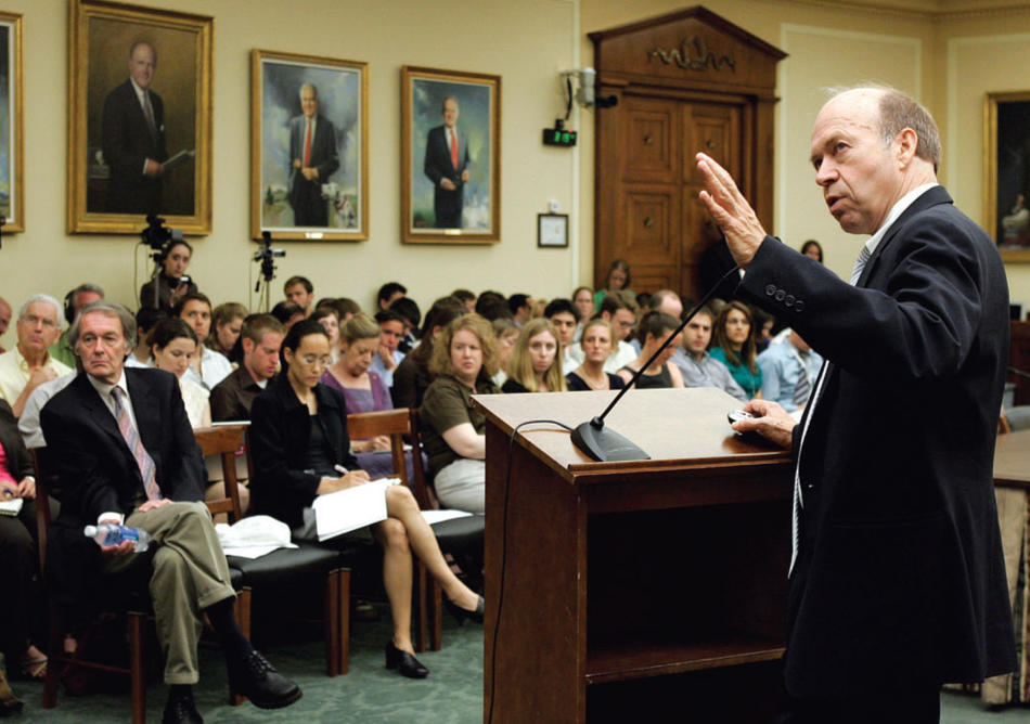 James Hansen addressing a congressional global warming committee