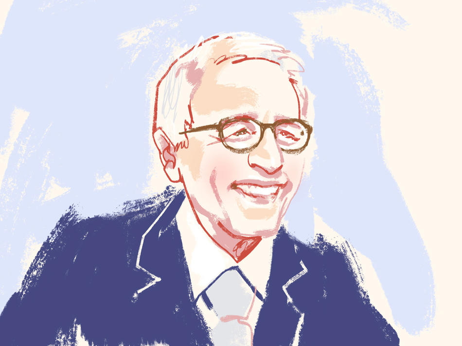 Illustration of Reynold Levy by Jonny Ruzzo, for Columbia Magazine