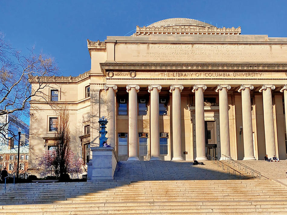 Columbia's Low Library during COVID-19 shutdown