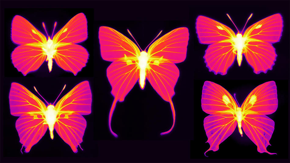 Thermal images of butterflies created by Columbia physicist Nanfang Yu