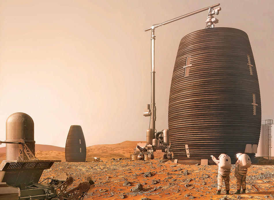 A rendering of MARSHA, a Mars habitat designed by AI SpaceFactory
