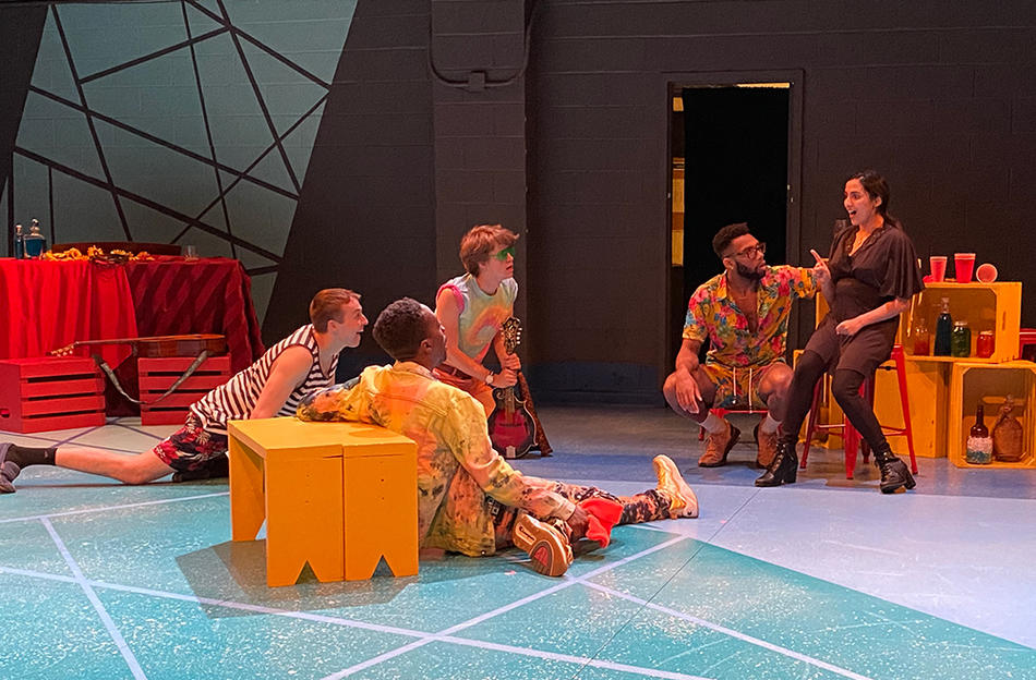 Columbia students rehearsing Twelfth Night