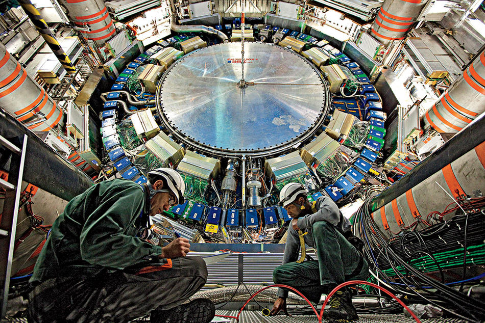 interior of the Large Hadron Collider in Geneva