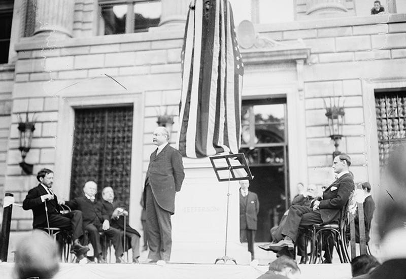 Unveiling of Thomas Jefferson statue at Columbia